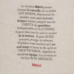 620 SERIE LIMITEE LOUISE Torchons-Torchon Merci - Naturel