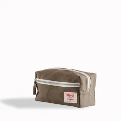 200 LINTEX Accessoires De Beauté|Accessoires De Salle De Bain-Trousse de toilette en lin lavé - Brun Cha Iro