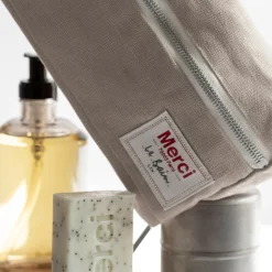 200 LINTEX Trousses De Toilette|Accessoires De Beauté-Trousse de toilette en lin lavé -