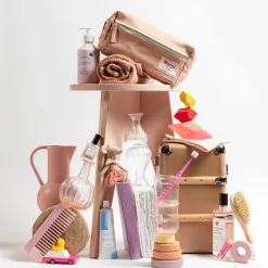 200 LINTEX Trousses De Toilette|Accessoires De Salle De Bain-Trousse de toilette en lin lavé - Rose Argile