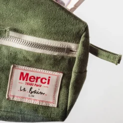 200 LINTEX Trousses De Toilette|Accessoires De Beauté-Trousse de toilette en lin lavé - Vert d'Anduze