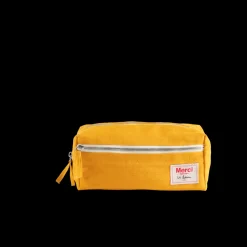 200 LINTEX Trousses De Toilette|Accessoires De Beauté-Trousse de toilette en lin lavé - Jaune Vallauris