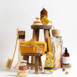 200 LINTEX Trousses De Toilette|Accessoires De Beauté-Trousse de toilette en lin lavé - Jaune Vallauris