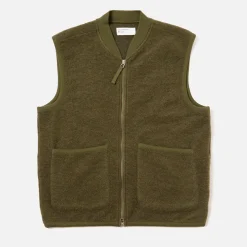 Homme Universal Works Vestes-- Veste Zip Waistcoat - Olive