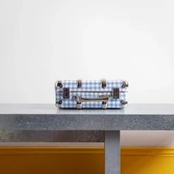 Homme 256 KAZETO Filets, Paniers & Valises|Valises-Valise rigide en carton bouilli - Vichy Bleu Paros