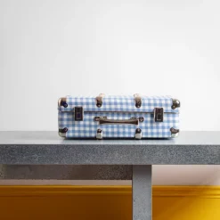 Homme 256 KAZETO Filets, Paniers & Valises|Valises-Valise rigide en carton bouilli - Vichy Bleu Paros