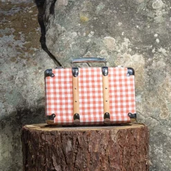 Homme 256 KAZETO Filets, Paniers & Valises|Valises-Valise rigide en carton bouilli - Vichy Rose Elafonissi