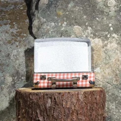 Homme 256 KAZETO Filets, Paniers & Valises|Valises-Valise rigide en carton bouilli - Vichy Rose Elafonissi