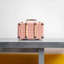 Homme 256 KAZETO Filets, Paniers & Valises|Valises-Valise rigide en carton bouilli - Vichy Rose Elafonissi