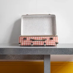 Homme 256 KAZETO Filets, Paniers & Valises|Valises-Valise rigide en carton bouilli - Vichy Rose Elafonissi