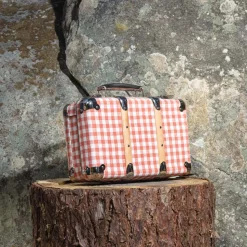 Homme 256 KAZETO Filets, Paniers & Valises|Valises-Valise rigide en carton bouilli - Vichy Rose Elafonissi