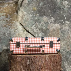 Homme 256 KAZETO Filets, Paniers & Valises|Valises-Valise rigide en carton bouilli - Vichy Rose Elafonissi