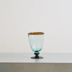 1950 INDIGENA Verres À Vin-Verre à pied transparent avec ligne ambre