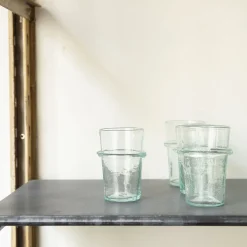 1108 SALAHEDDIN Verres À Eau-Verre annelé en verre soufflé - Transparent