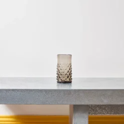 1108 SALAHEDDIN Verres À Eau-Verre Bulles en verre soufflé - Gris