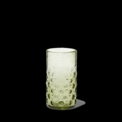 1108 SALAHEDDIN Verres À Eau-Verre Bulles en verre soufflé - Vert olive