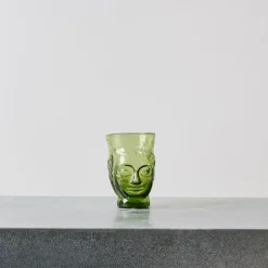 173 SEBASTIEN LA SOUFFLERIE Verres À Eau-Verre portrait - Olive
