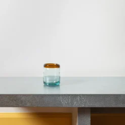 1950 INDIGENA Verres À Eau-Verre transparent avec ligne ambre