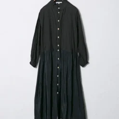 Femme Vlas Blomme Robes-- Robe vintage - Noir