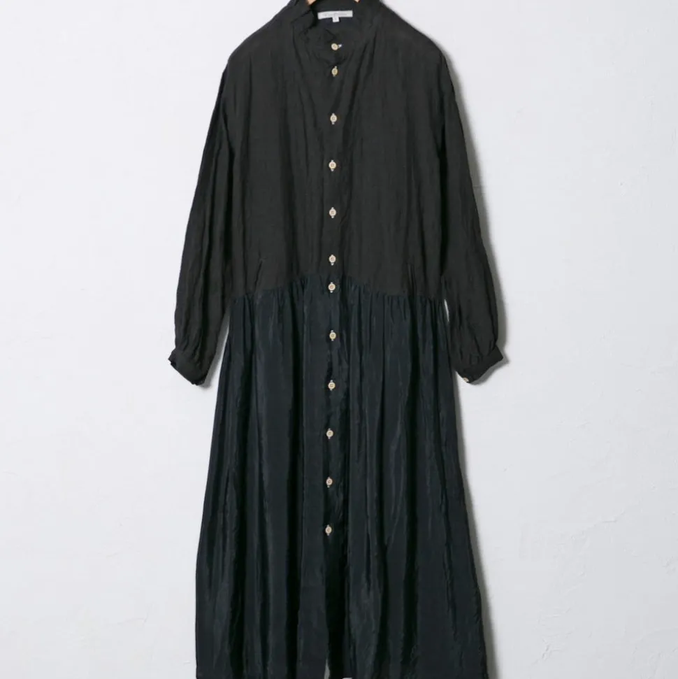 Femme Vlas Blomme Robes-- Robe vintage - Noir