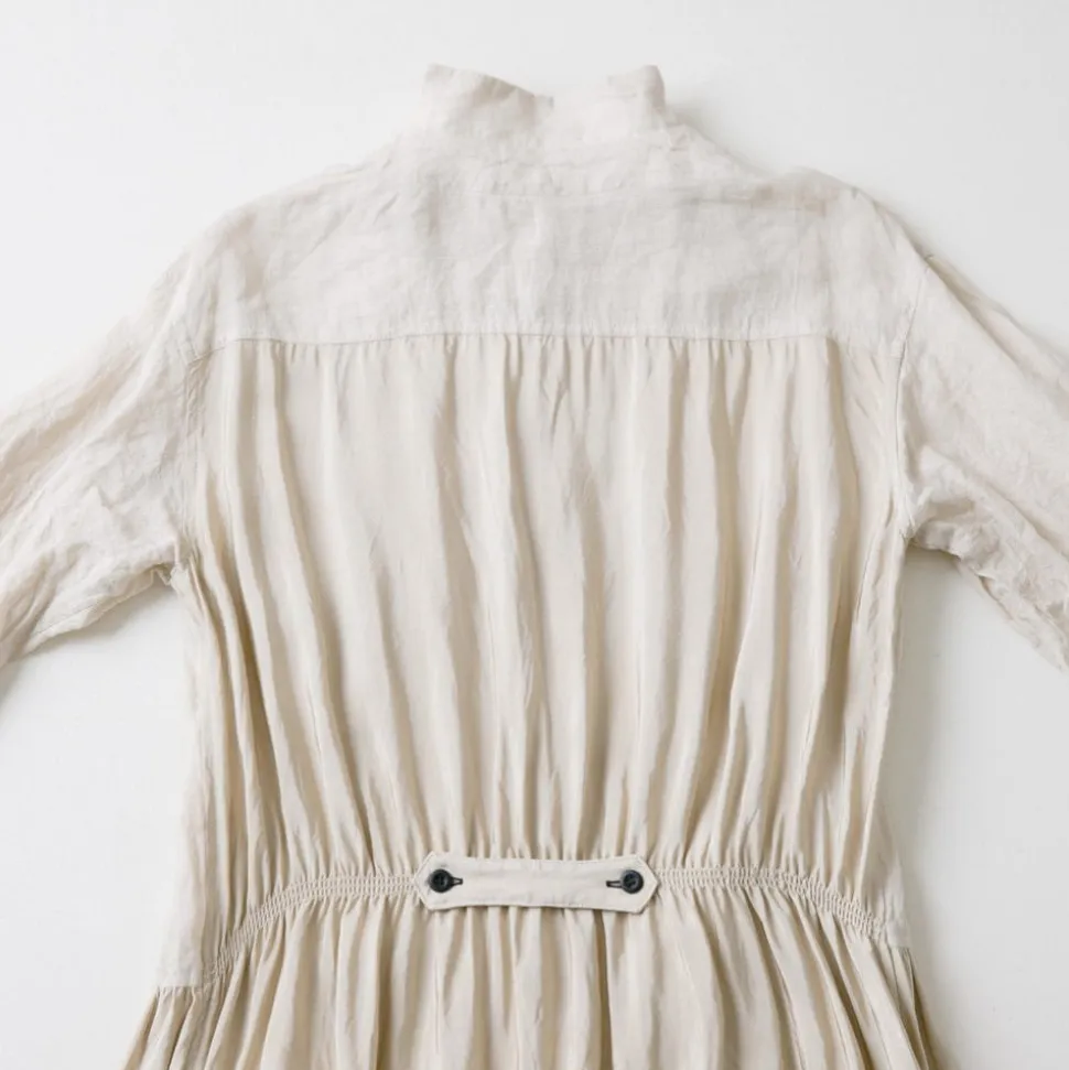 Femme Vlas Blomme Robes-- Robe vintage - Beige