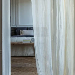 200 LINTEX Voilages|Accessoirisez Votre Intérieur-Voile natté en lin lavé - Blanc Optique