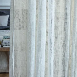 200 LINTEX Voilages|Accessoirisez Votre Intérieur-Voile natté en lin lavé - Blanc Optique