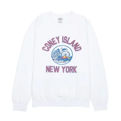 Homme WILD DONKEY Sweats-- Sweat Coney Island - Blanc