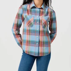 Femme WRANGLER Chemises-- Chemise Western - Bleu