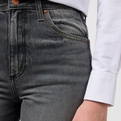 Femme WRANGLER Jeans-- Jeans Mom Straight - Anthracite