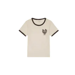 Femme WRANGLER T-shirts-- T-shirt Ringer - Blanc