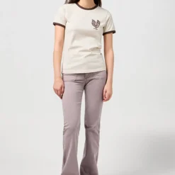 Femme WRANGLER T-shirts-- T-shirt Ringer - Blanc