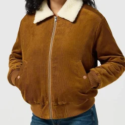 Femme WRANGLER Vestes-- Veste Aviateur - Marron