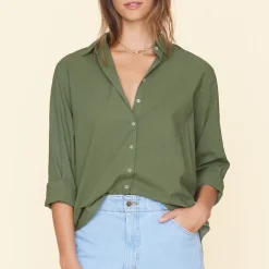 Femme Xirena Chemises-- Chemise Beau - Vert Militaire
