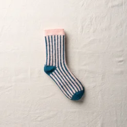 Femme Yahae Chaussettes|Chaussettes-- Chaussettes Mohair Stripes - Vert émeraude