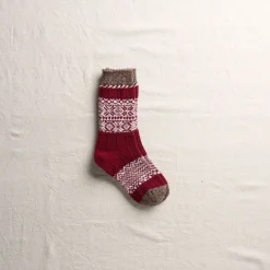 Femme Yahae Chaussettes|Chaussettes-- Chaussettes Snow Pattern - Rouge