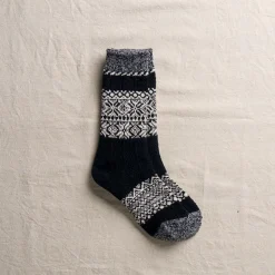 Femme Yahae Chaussettes|Chaussettes-- Chaussettes Snow Pattern - Noir
